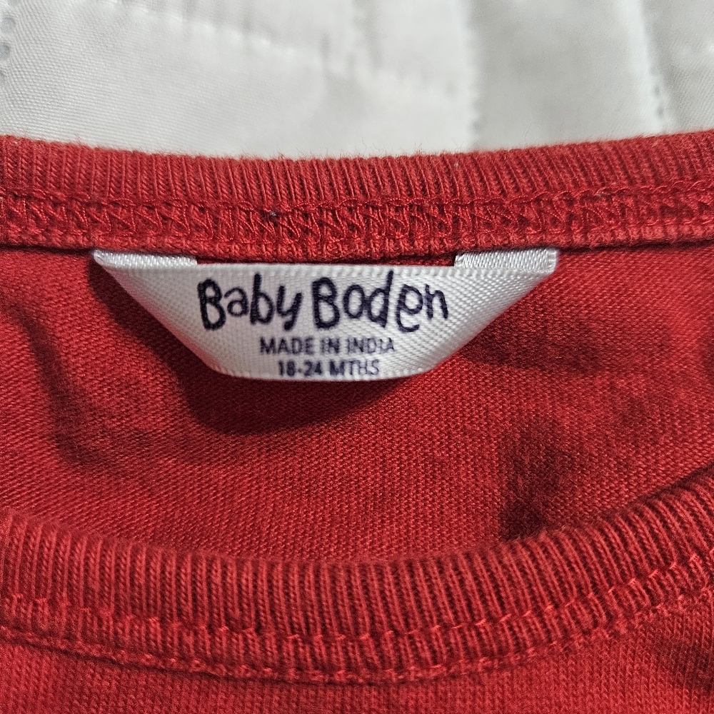 Baby Boden Long Sleeve Train Shirt Red - Picture 3 of 4